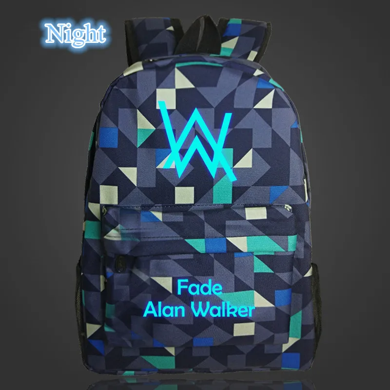AW71703 Светящийся рюкзак Alan Walker для подростков, выцветшие электронные музыкальные школьные сумки, Mochila - Цвет: AW71703