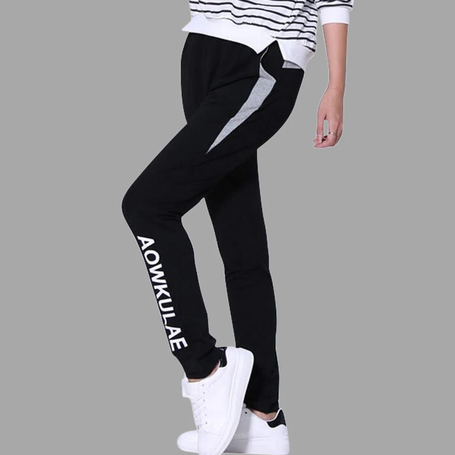 Sprot/штаны для девочек весенне осенние прямые штаны с буквенным принтом детские