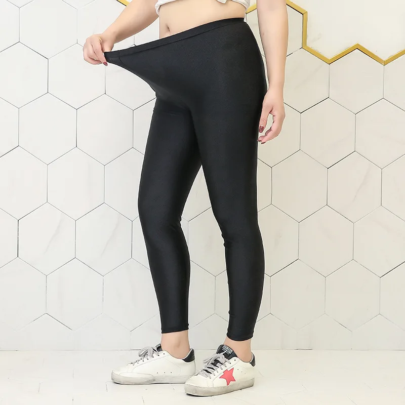 CHRLEISURE XL-5XL женские леггинсы большого размера однотонные Цвет с высокой талией