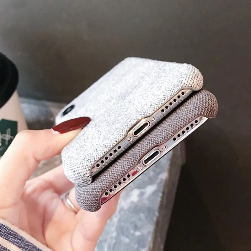 Moskado однотонный тканевый чехол для iphone 7 XS MAX XR X холщовый чехол для телефона для iphone 6 6s 7 8 Plus Мягкий чехол теплый плюшевый тканевый чехол