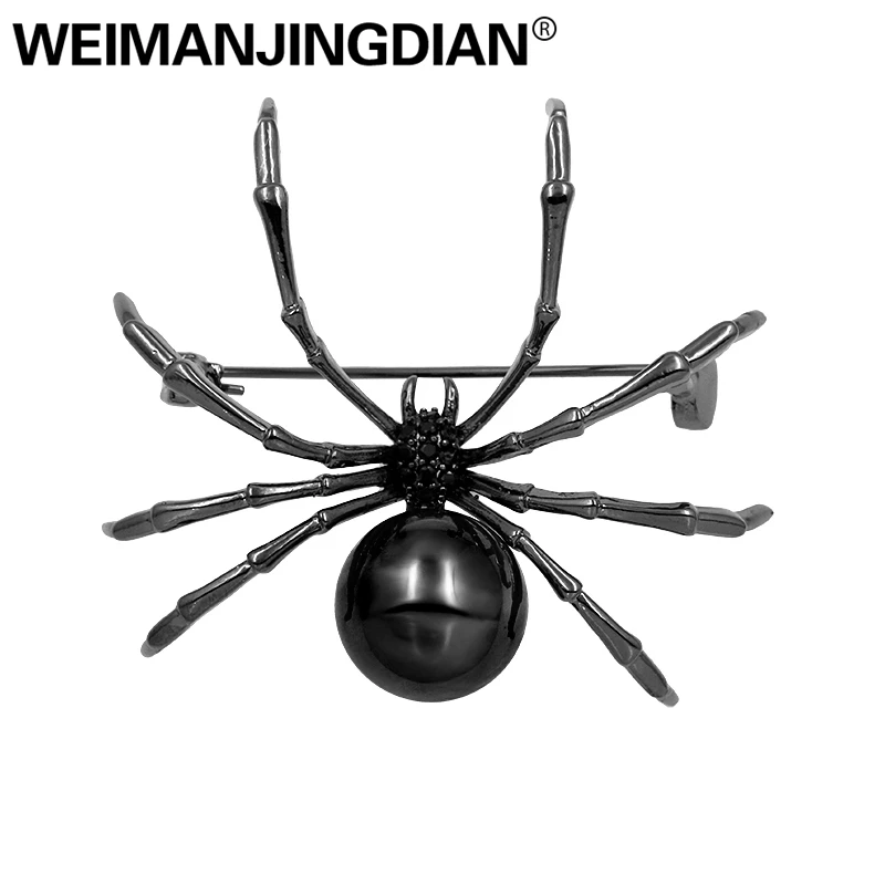Брошь в виде паука с жемчугом и фианитом для мужчин женщин|spider brooch|brooches for menfor men