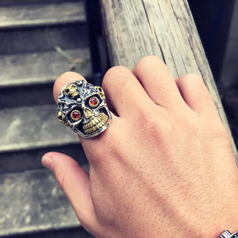 Мужское кольцо в виде черепа из серебра 925 пробы 26 г|skull rings for men|skull ringring |
