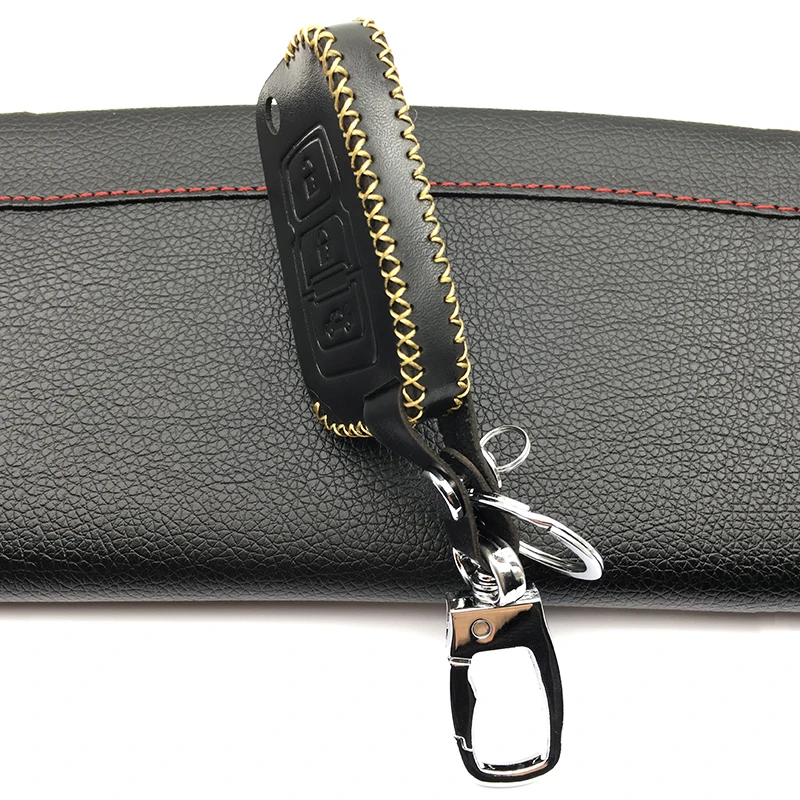 3 buttons leather car remote key case cover For Geely Emgrand EC8 EC715 EC718 protect shell keys accessories Car wallet | Автомобили и