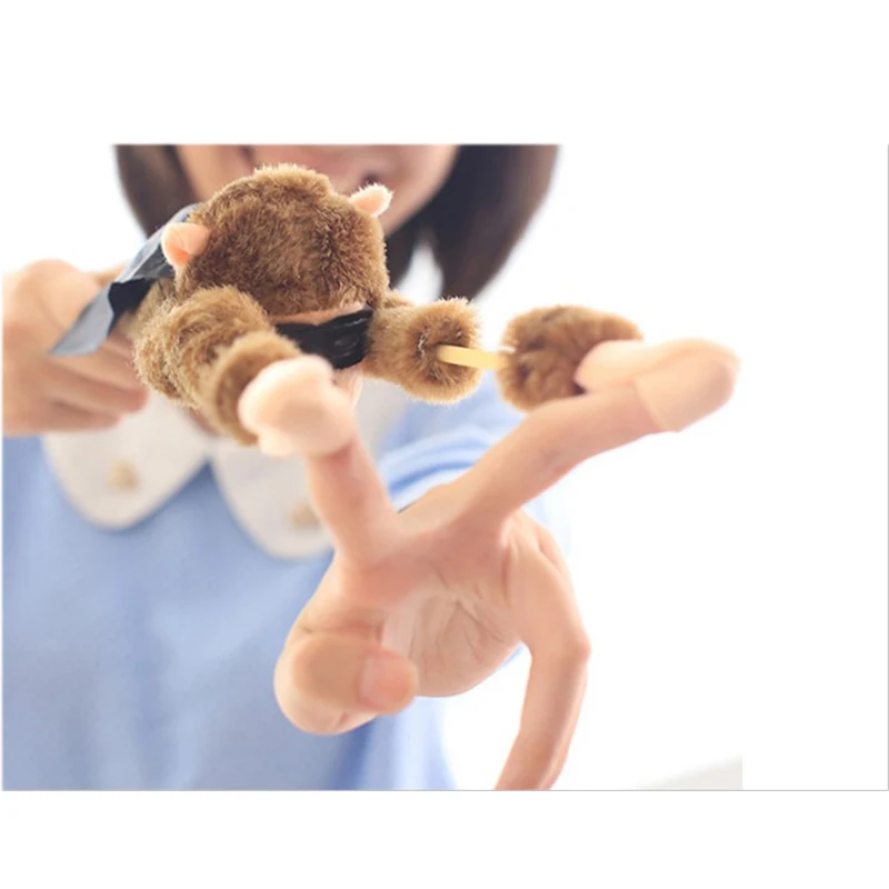 Летающая Рогатка плюшевая визжащая обезьяна коричневые игрушки забавная