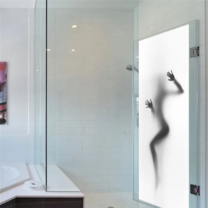 

Halloween Horror Scared Woman 3D Creative Shower Sticker Waterproof Removable Bathroom Decoration