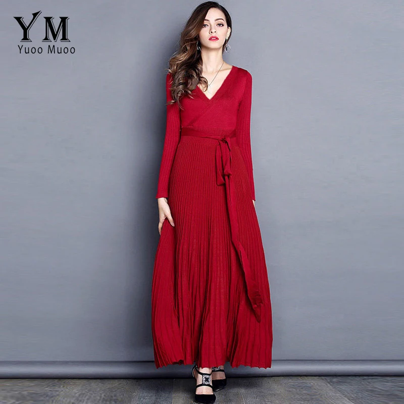 YuooMuoo Новое поступление Брендовое модное элегантное женское осеннее платье с