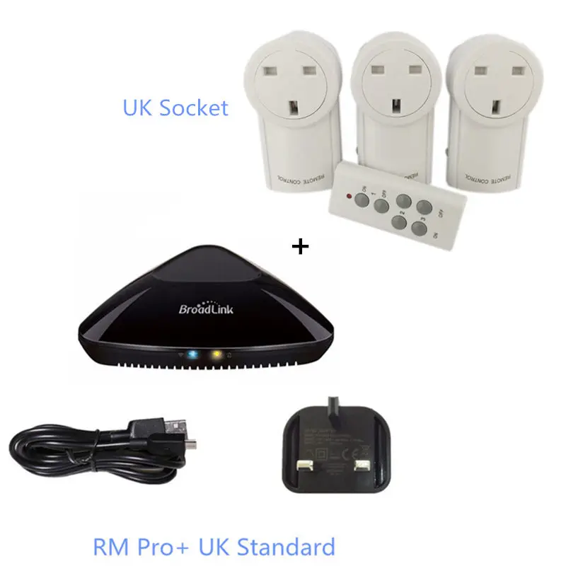 Универсальная длинная розетка RF uk plug 433,92 МГц обучающий код розетка беспроводной пульт дистанционного управления совместимый Broadlink rm pro - Цвет: 1 to 3 and uk rm pro