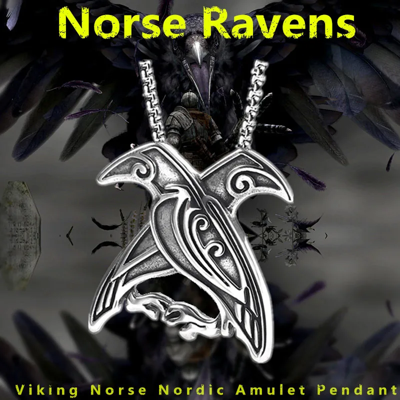 Мужское колье Ворон Norse амулет из нержавеющей стали скандинавский Викинг