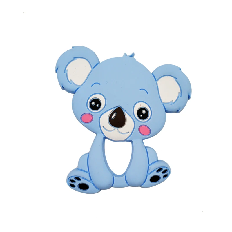 Koala Blue Силиконовые Прорезыватели для зубов в виде животных, коала, детское кольцо, Прорезыватель для зубов, силиконовые игрушки для детей, подарок для прорезывания зубов, игрушки для малышей - Цвет: Koala Blue