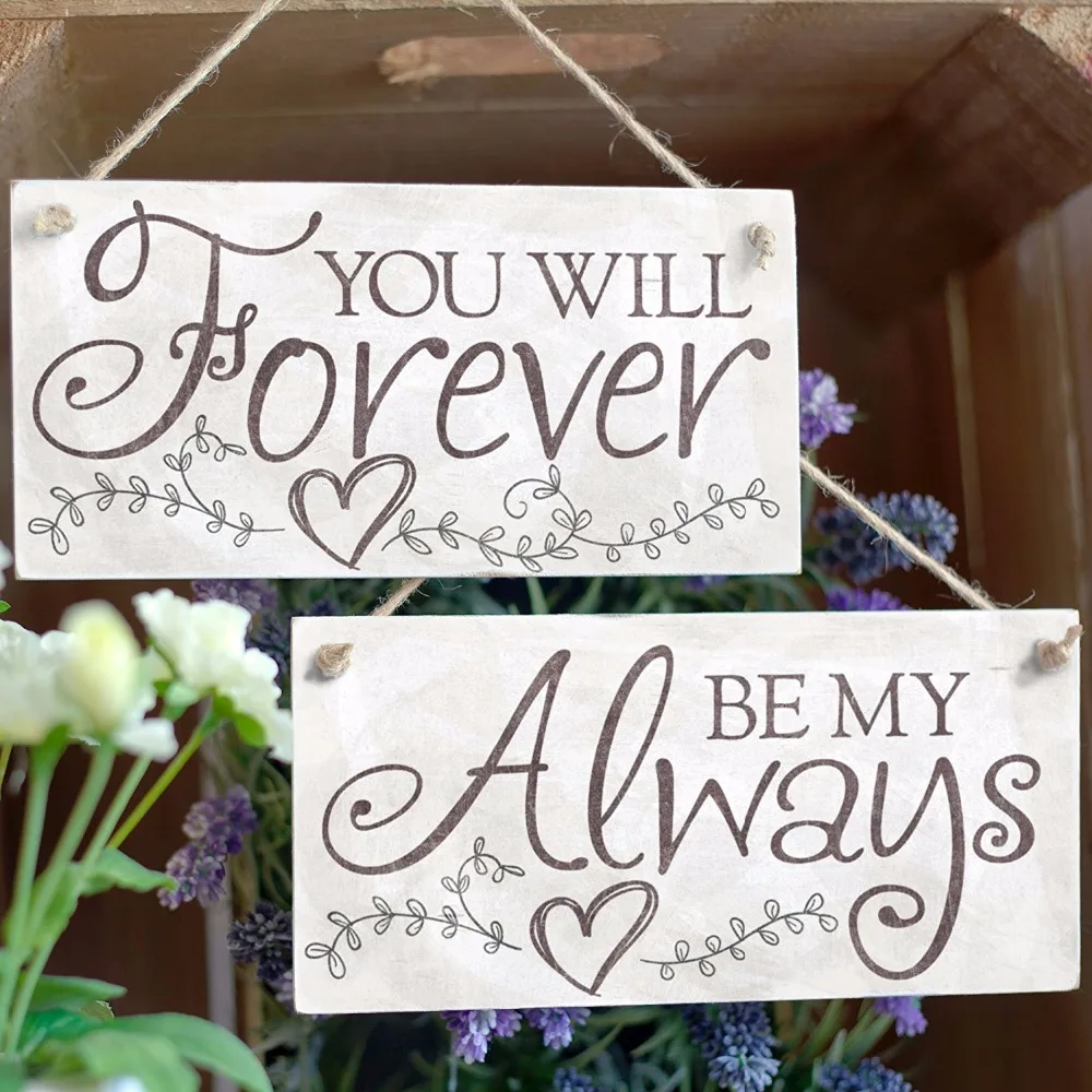 Винтажный знак любви Meijiafei You Will Forever Be My Always дверной из ПВХ/табличка 10 &quotx 5&quot | Дом