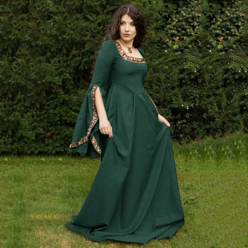 Женский костюм для косплея в классическом средневековом стиле длинное платье
