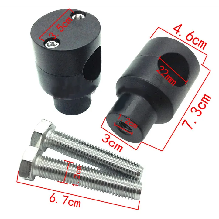 22mm-Black Rise " прямой Руль Riser Круглый Стиль Крепление зажим регулятор для 22 мм 25 мм 7/8" " Руль Универсальный - Цвет: 22mm-Black