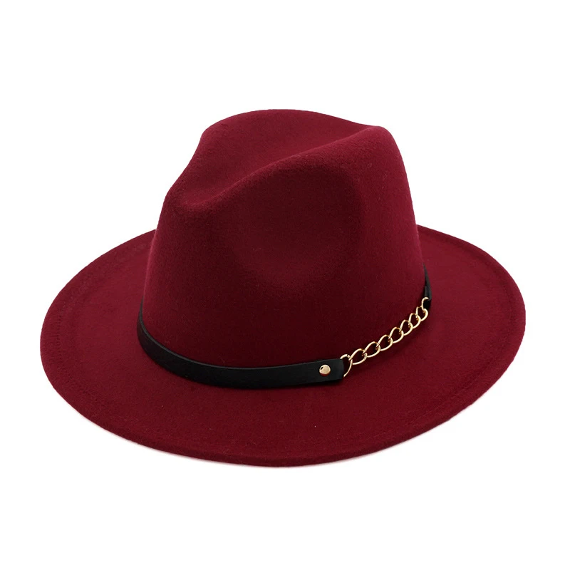Новая модная мужская шляпа fedoras Женская модная джазовая шляпа лето весна черная Шерстяная кепка Уличная Повседневная шляпа ремень с металлической пряжкой