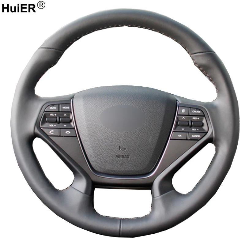 

Hand Sewing Car Steering Wheel Cover For Hyundai Sonata 9 2015 2016 2017 (4-Spoke) Braid on the steering wheel Volant Stuurhoes