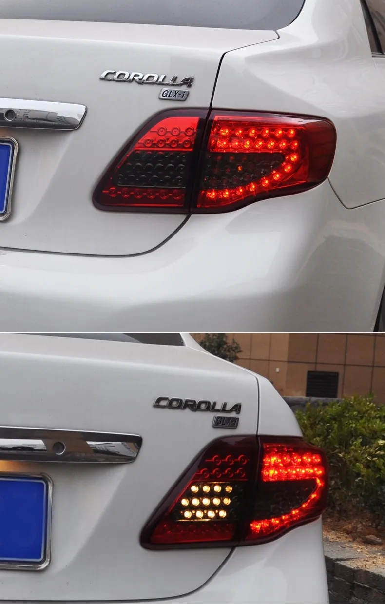KOWELL автомобильный Стайлинг для Toyota Corolla задний светильник s 2007-2010 Corolla светодиодный задний светильник Altis светодиодный задний фонарь DRL+ тормоз+ Парк+ сигнал
