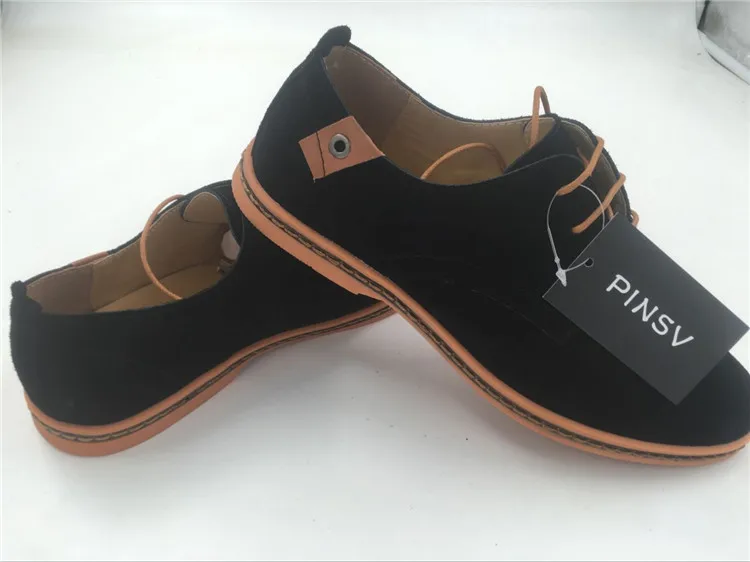 PINSV/Мужская обувь повседневная замшевая обувь мужские лоферы, черные оксфорды для мужчин, zapatos hombre, большие размеры 38-48, Erkek Ayakkab