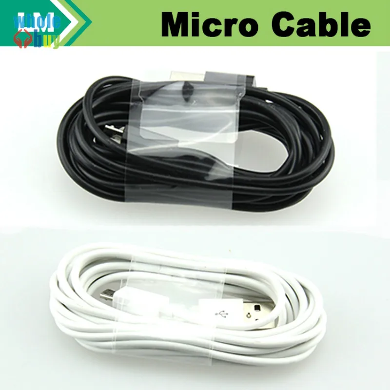 100 шт./лот 1 м 3 фута Белый Черный Круглый V8 Micro Usb Data Snyc зарядный кабель для Samsung S2 S3