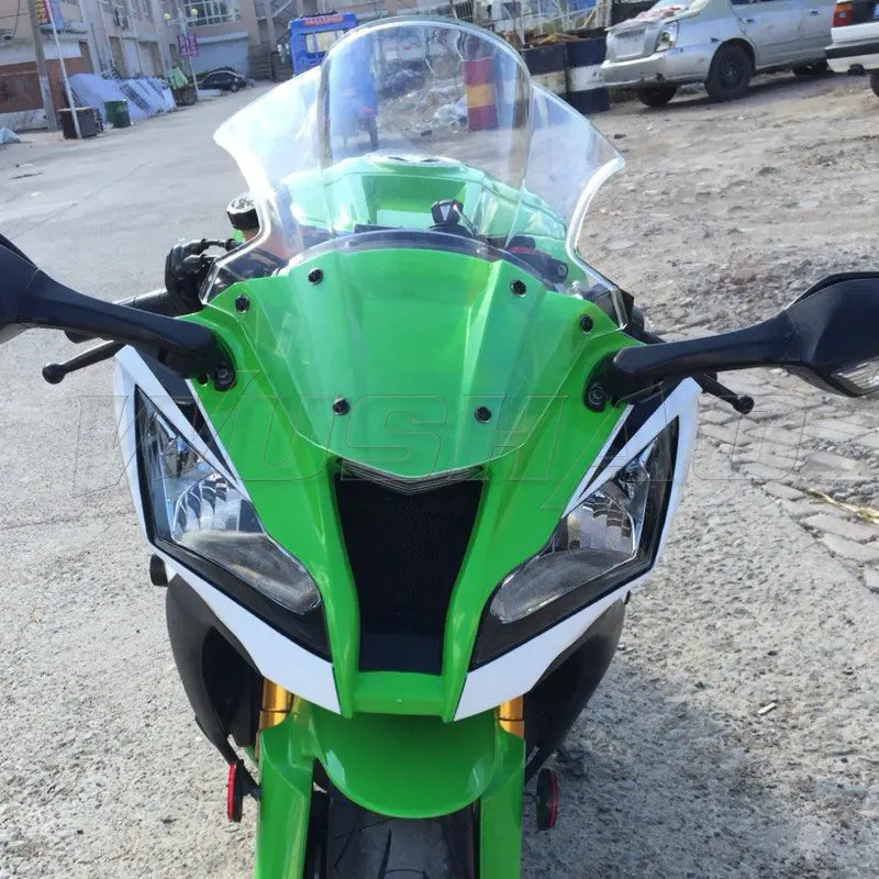 Clear Мотоцикл Double Bubble лобового ветер Экран для 2011 2012 2013 Kawasaki Ninja ZX10R ZX-10R ZX 10R черный - Цвет: Clear