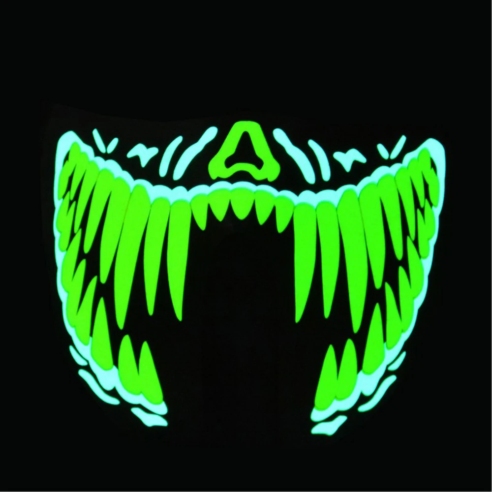 Светодиодный маска Хэллоуин музыка со звуком Active Косплэй для Light up Rave фестиваль