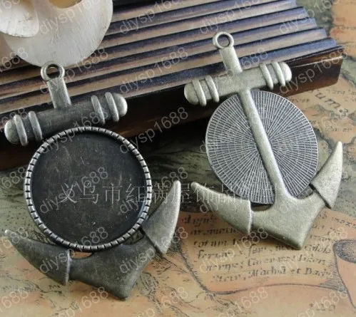 

20pcs/lot Zinc alloy bead Antique Bronze Plated 67*48MM with collet 30MM anchor Pendants Fit Jewelry Making DIY JHA3285