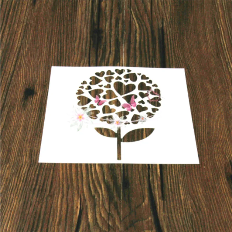 1 шт. в форме сердца цветка многоразовый трафарет аэрограф Живопись Искусство DIY