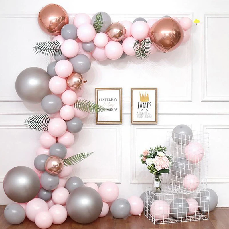 114 шт DIY Розовый Золотой гелиевый Воздушный Шар Комплект гирлянды цепочка Арка