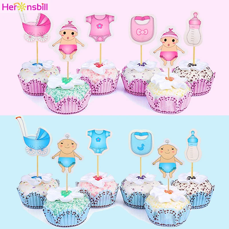 20 шт. бумажные верхушки для кексов украшения детского душа девочек и мальчиков