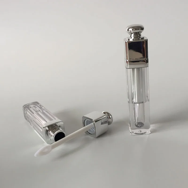 Флакон для губ пустой элегантный прозрачный золотистый розовый 6 шт.|lipgloss tube|empty