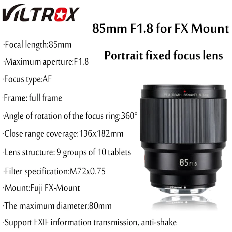 Объектив VILTROX 20 мм 85 f/1 8 AS ED UMC широкоугольный объектив с фиксированным фокусом F1.8