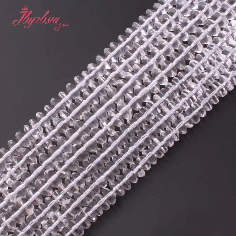 3x6 4x8 мм Гладкий Rondelle белый камень кристалл Кварцевый и из натурального камня