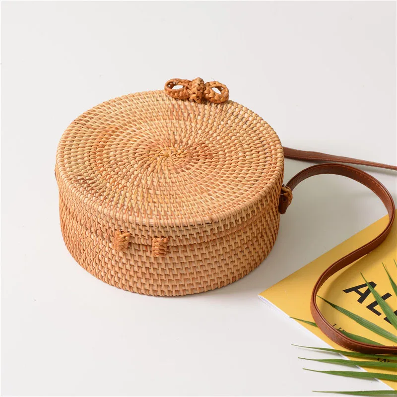 Прямая поставка 2018 круглые соломенные сумки женские летние плетеные из ротанга