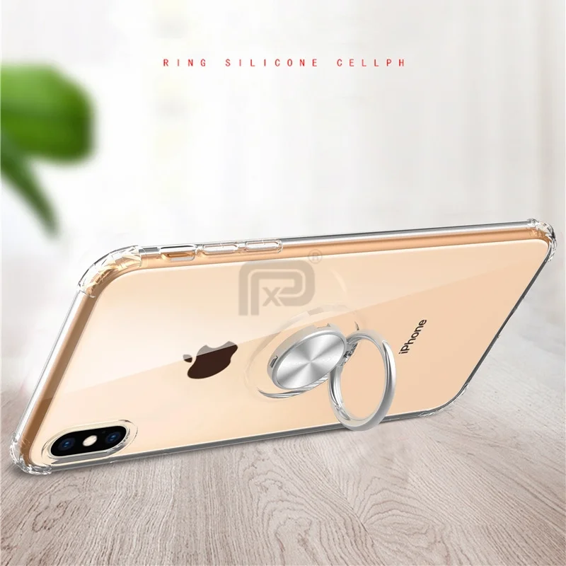 Чехол для iPhone Xr Xs max 7 8 6 S Plus X Прозрачное Кольцо из мягкого ТПУ с
