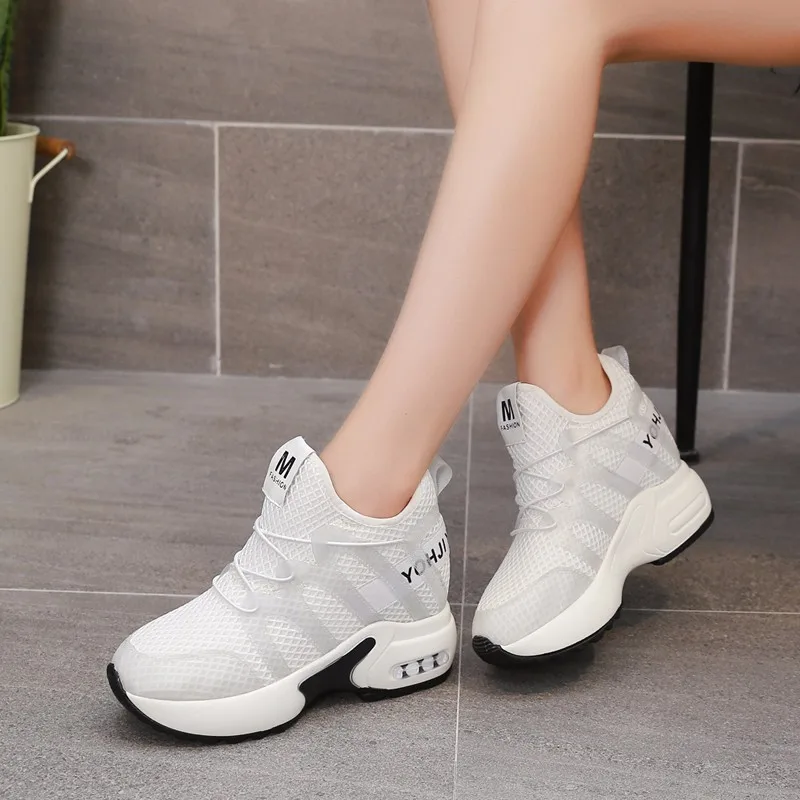 Новинка 2018 года обувь из сетчатого материала женская повседневная на платформе