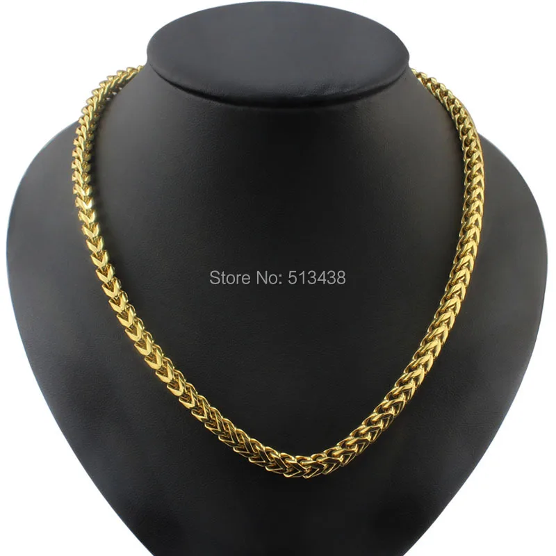 Free Shipping Good Gifts New Men's Stainless Steel Gold Solid Link Chain Necklace 6mm 24.6'' | Украшения и аксессуары