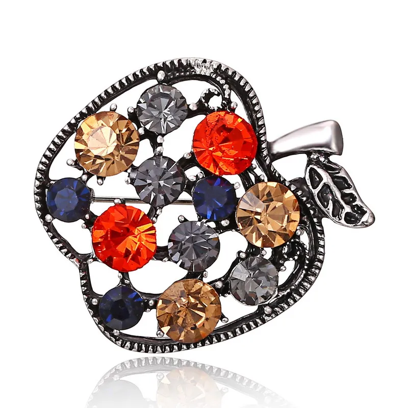 Женская летняя брошь в виде яблока с фруктами|brooches for women|apple broochbroches luxury |
