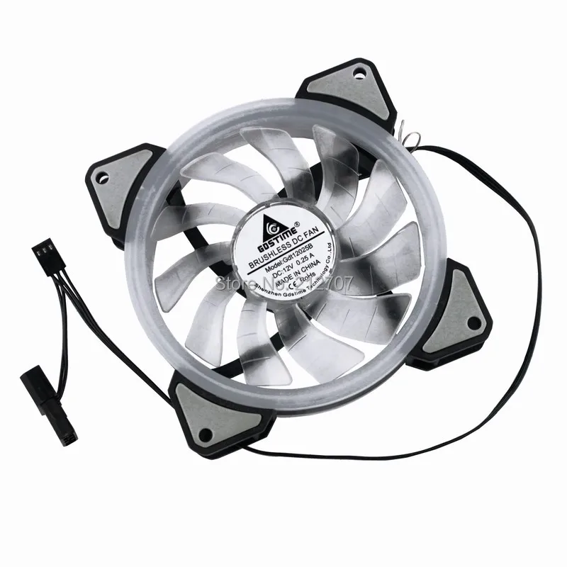 10 шт Gdstime цветной светодиодный радиатор для компьютера 12V PC Case 120 мм Охлаждающие