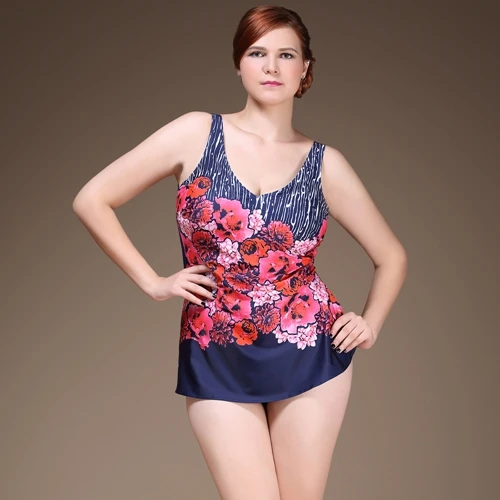 Red Flower Перон размера плюс, сдельный купальник, винтажный сексуальный купальник для женщин, цветочный принт, Пляжное боди с глубоким вырезом на спине, с цветочным рисунком, на бретельках, купальный костюм - Цвет: Red Flower