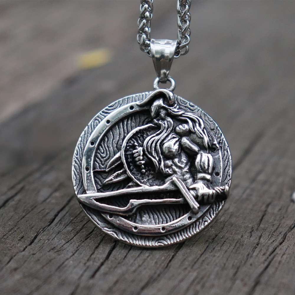 Норвежский викинг воин Odin кулон ожерелье мужские из нержавеющей стали