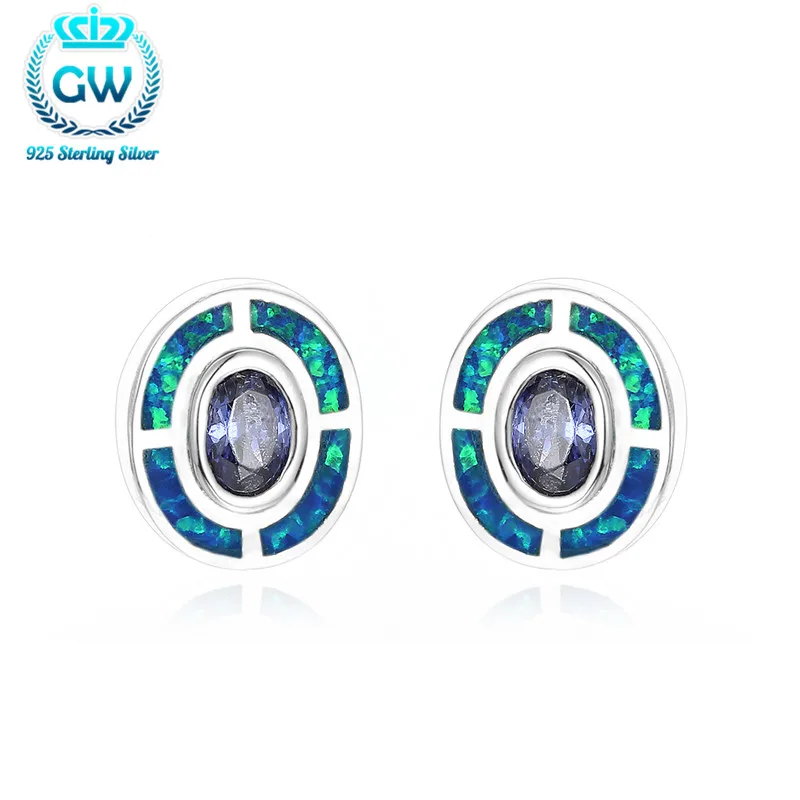 

Fashion Opal Stud Earrings 925 Sterling Silver Earrings For Women Brand Gw Jewellery Fe239-90