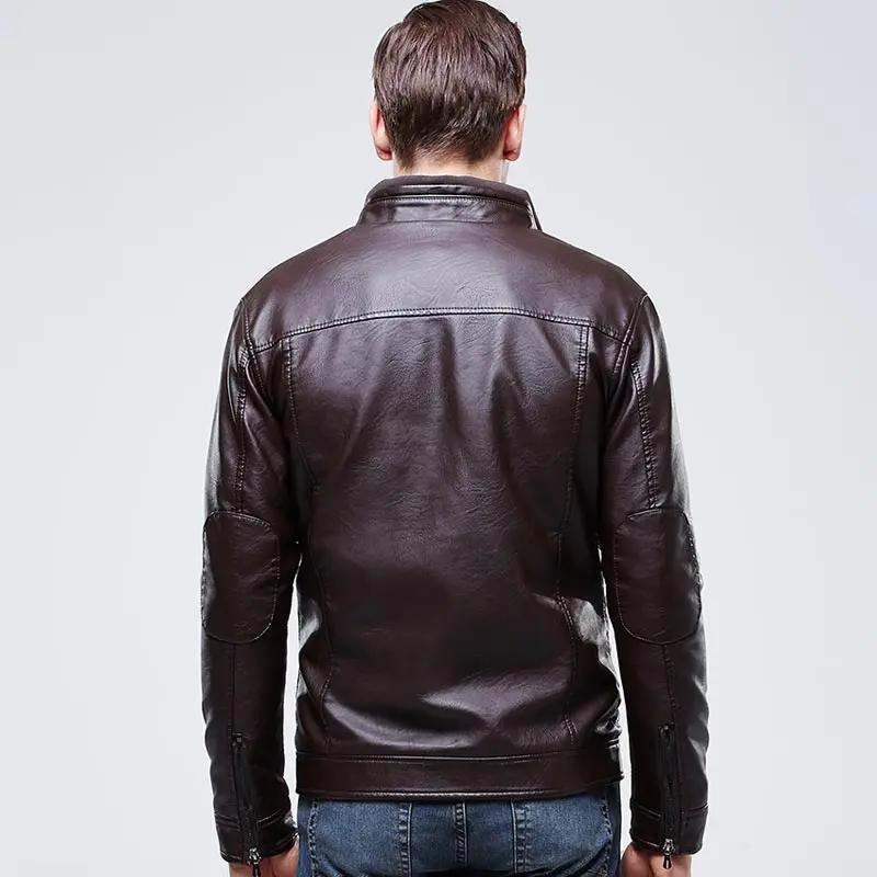 

Mens Leather Jackets and Coats Pu Leather Jaqueta Couro Masculina Jacket Man Jaqueta De Couro Red Coffee Black Color Leather 609