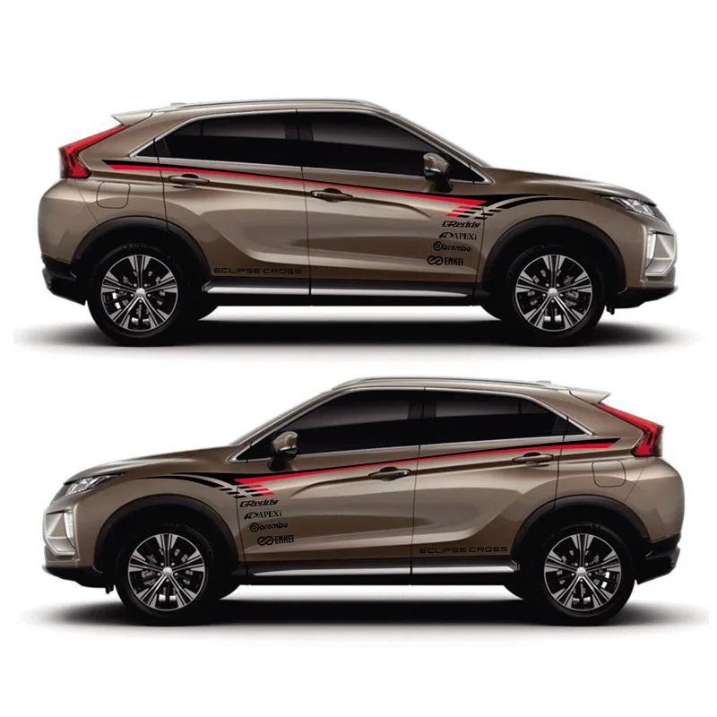 TAIYAO автомобильный стильный спортивный автомобильный стикер для Mitsubishi ECLIPSE CROSS Pajero Outlander Zinger Eclipse - Название цвета: Brown car