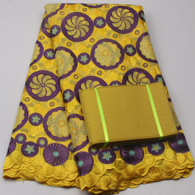 Новые образцы африканская французская вуаль гипюр кружевная ткань с Aso Oke на