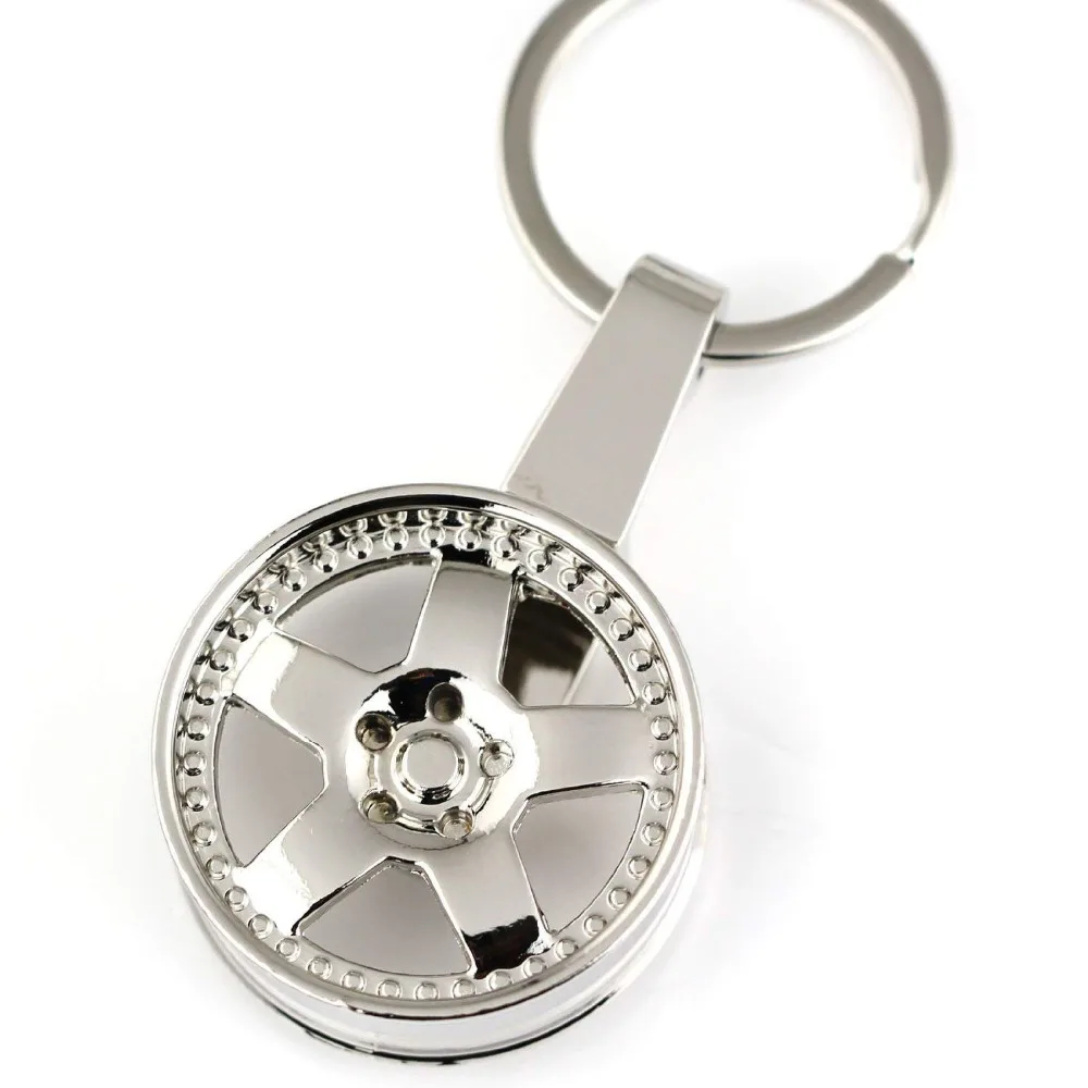 

10pcs/lot wheel rim keychain key ring wheel hub key chain key holder 3D car key chain portachiavi llaveros hombre free shipping