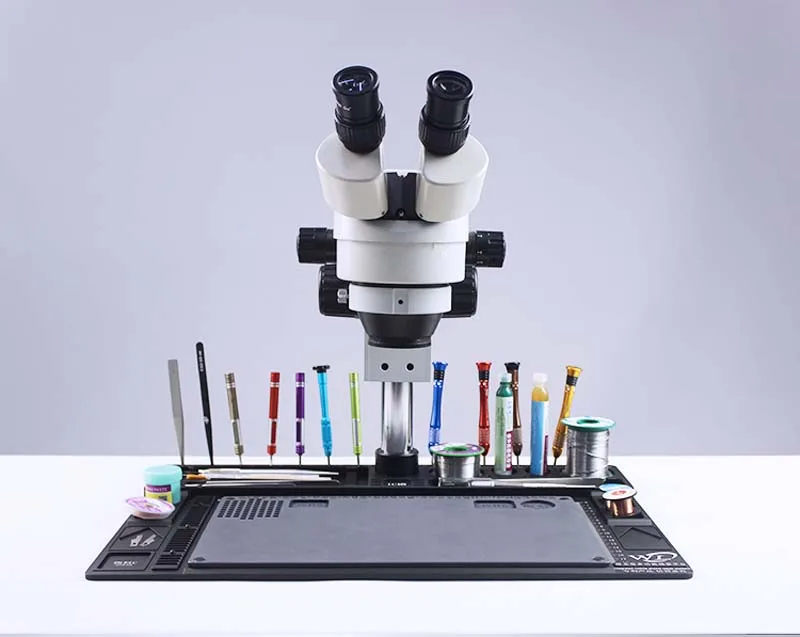 

High Precision Aluminum Alloy Microscope Base Platform Pad High Heat Resistant Maintenance Mat Soldering Repair Station Pad