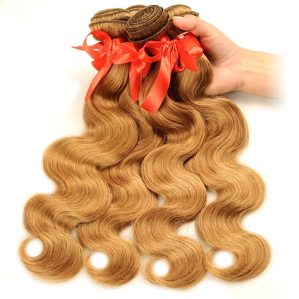 Pinshair 4 шт./упак. волнистые волосы для тела медовые светлые бразильские волосы плетение пучок предложения#27 человеческие волосы для наращивания не реми волосы