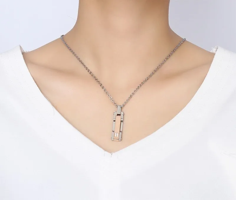 Высшее качество Модная бижутерия ожерелье с цирконом для пары подвески женщин и