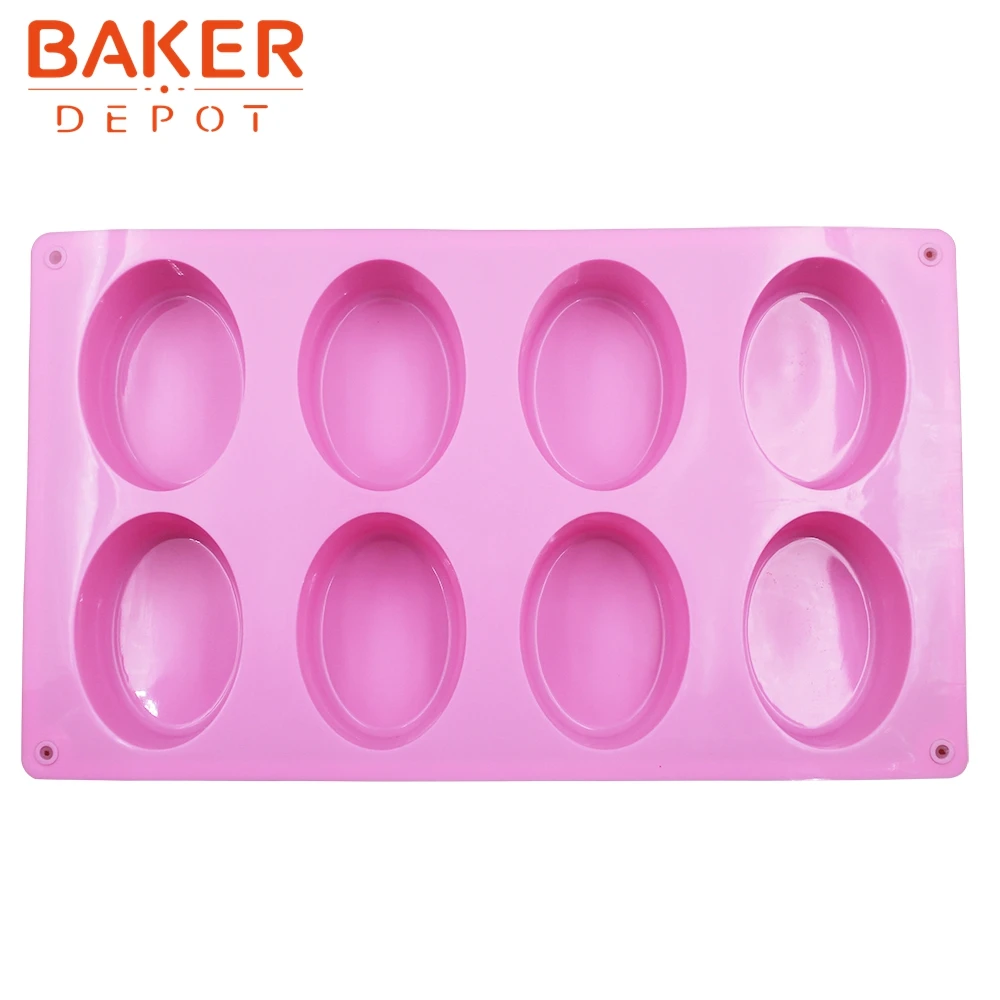 Силиконовая форма для мыла ручной работы 8 овальных пазов фотографические формы |