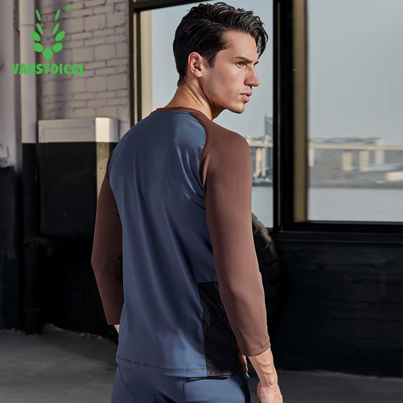 Спортивная рубашка для мужчин футболки фитнеса и бега спортивный топ с длинным