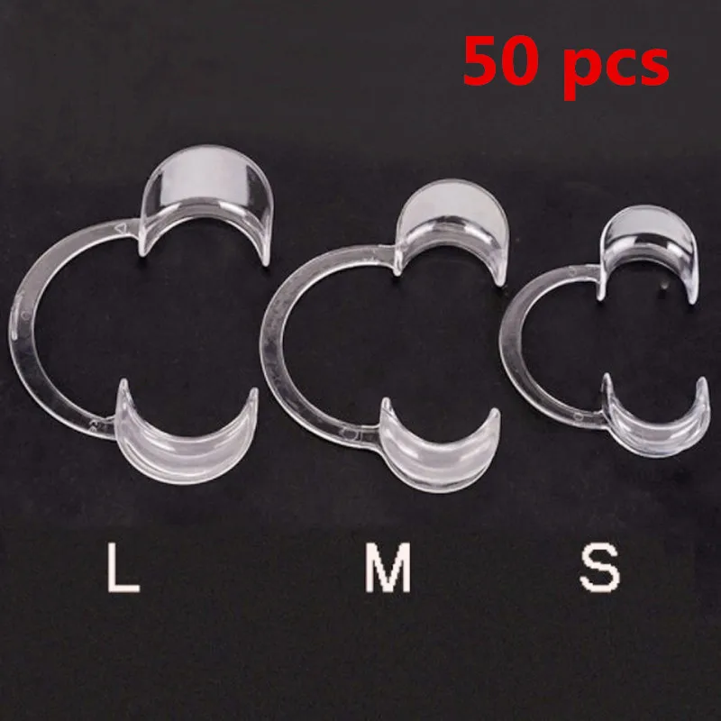 50 Pcs Dental Material Orthodontic C Type Transparent Tooth Intraoral Lip Cheek Retractor Mouth Opener | Красота и здоровье