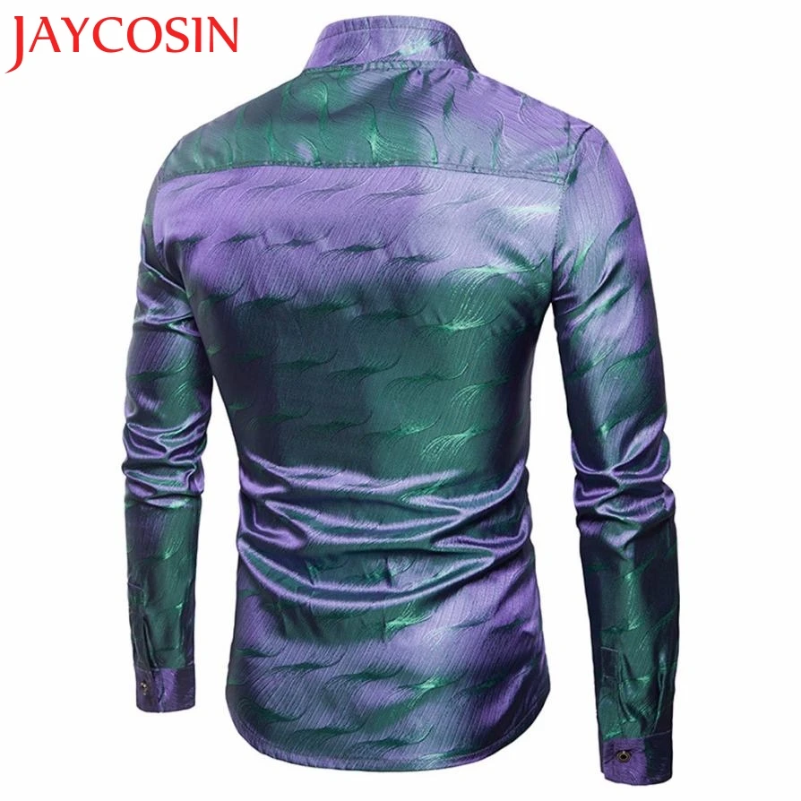 Jaycosin Высококачественная Мужская рубашка приталенная в полоску с длинным рукавом
